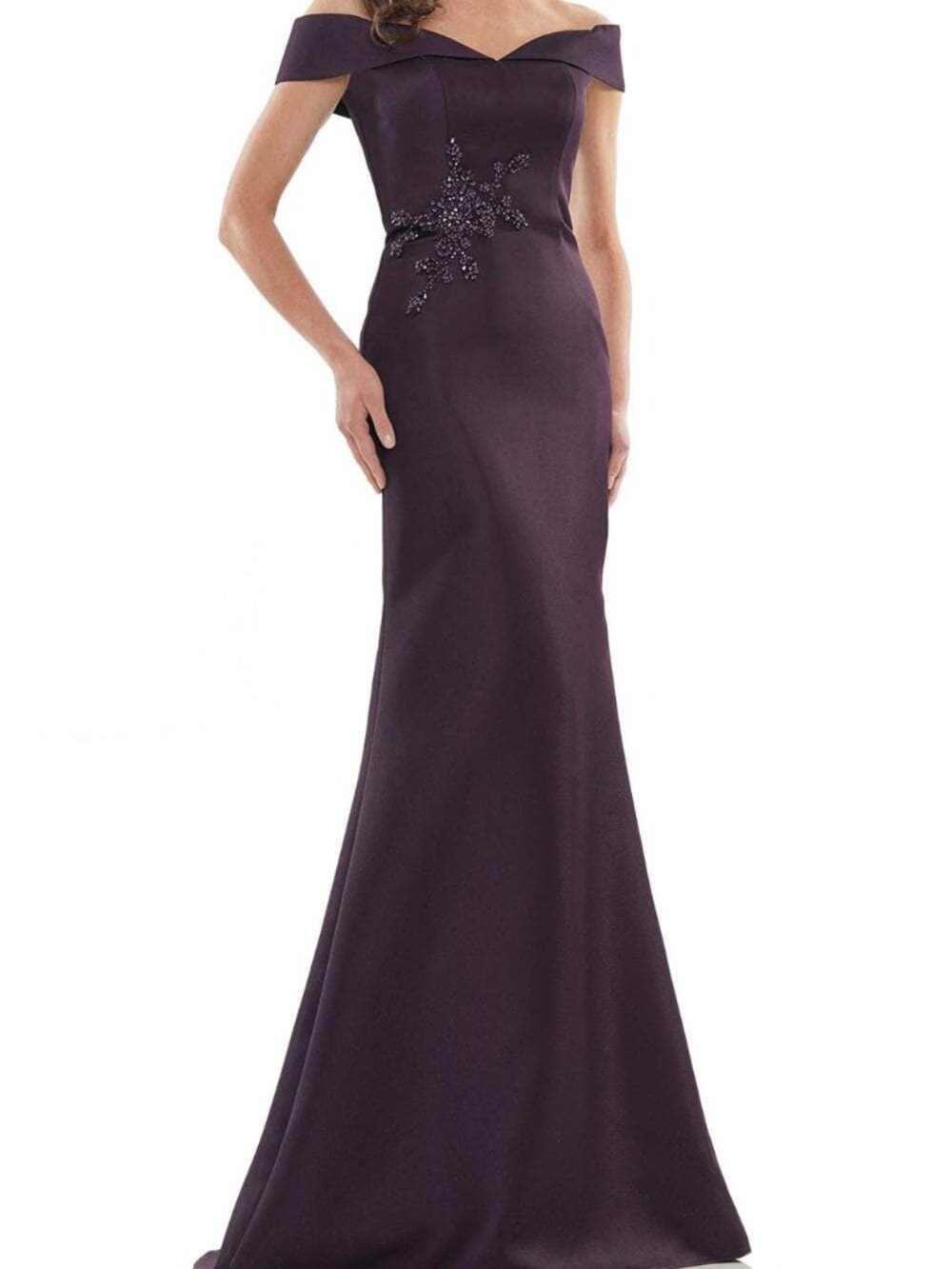 NWT Marsoni by Colors MV1003 Jewel Accented  Formal Gown Eggplant size 10
